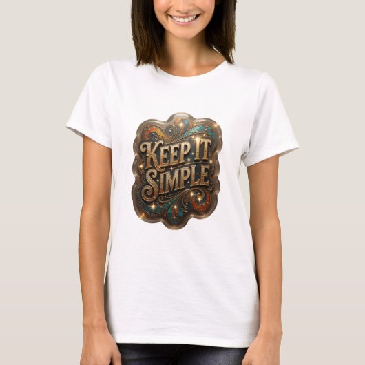 シャープゴールド KEEP IT SIMPLE プリント Tシャツ (正面)