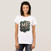 シャープゴールド ME EST 2001 引用デザイン Tシャツ (正面フル)