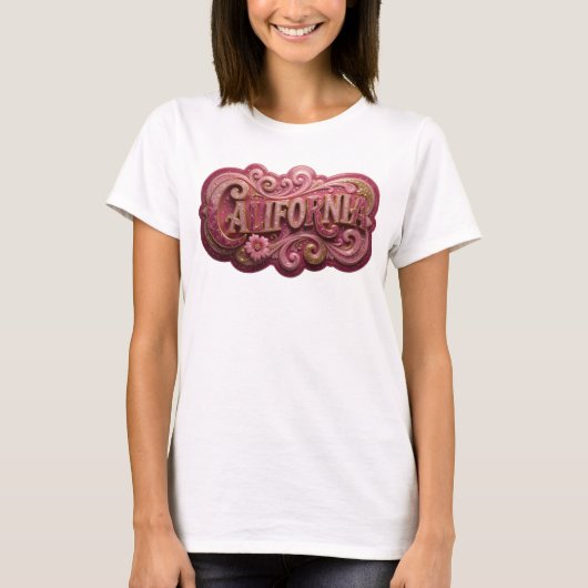 シャープゴールドCALIFORNIAプリント Tシャツ (正面)