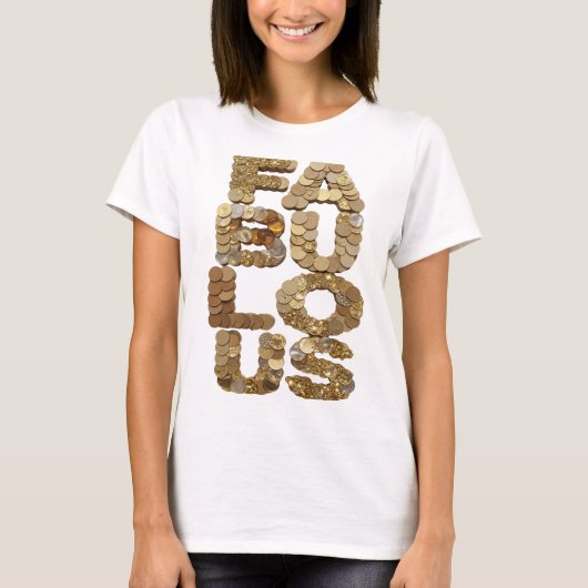 シャープゴールドFABULOUSモダンデザイン Tシャツ (正面)