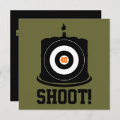 シャープシューターの40歳の誕生日 – 狩り招待状 招待状 (正面/裏面)