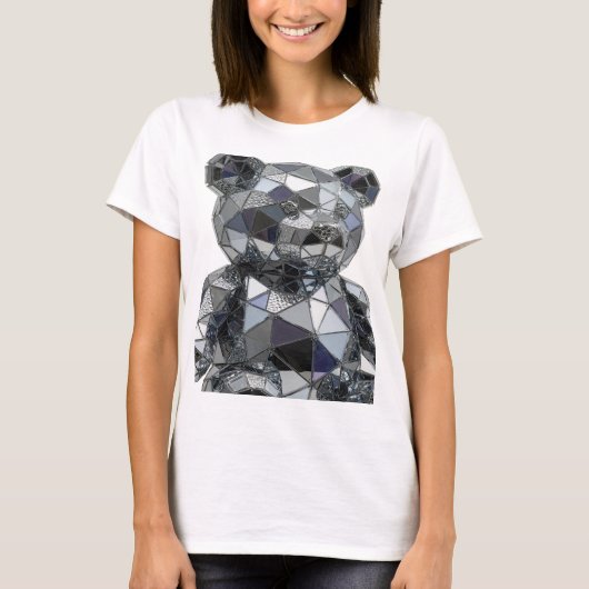 シャープシルバー抽象アートデザインv2 tシャツ (正面)