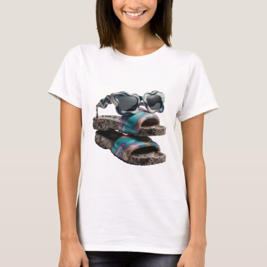 シャープシルバー抽象アートデザインv2 tシャツ (正面)