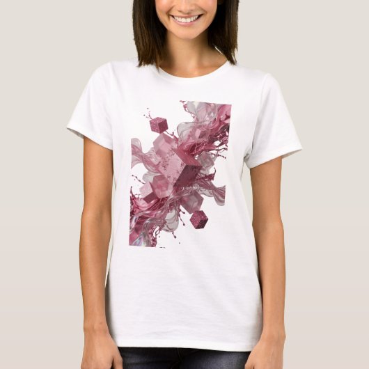 シャープシルバー抽象芸術ステートメントTシャツ Tシャツ (正面)