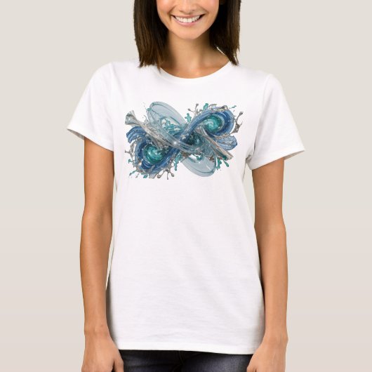 シャープシルバー抽象芸術デザイン Tシャツ (正面)