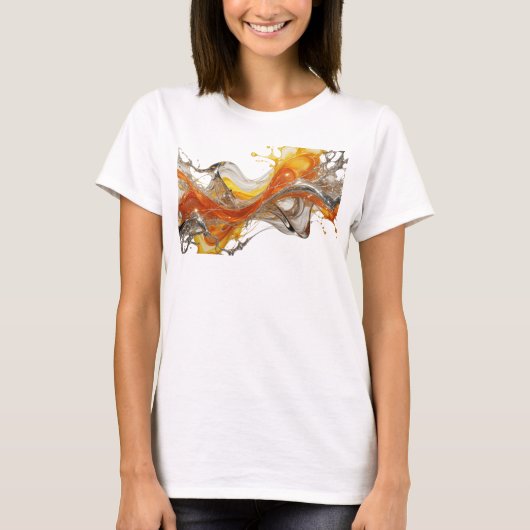 シャープシルバー抽象芸術 ウェアラブルアート Tシャツ (正面)