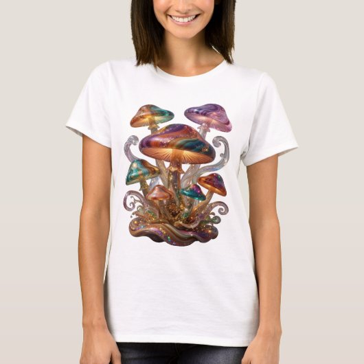 シャープシルバー 銀河のキノコ Tシャツ (正面)