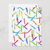 シャープペンシルアート先生、 ポストカード (正面/裏面)