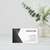 シャープモダンな黒と白の組積造 名刺 (スタンド正面)