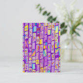 シャープ紫レンガグリーティングカード ポストカード (スタンド正面)