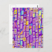 シャープ紫レンガグリーティングカード ポストカード (正面/裏面)