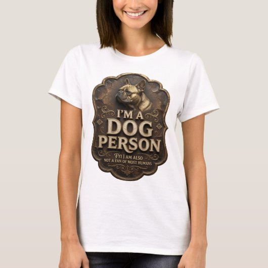 シャープ ゴールド 犬派デザイン Tシャツ (正面)