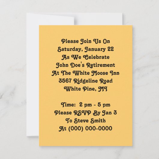 シャープ·ドッパー·スナッパー·パーティの招待状引退 招待状 (裏面)