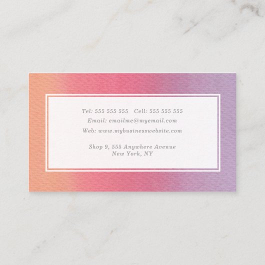 シャーベグラデーションットアーティスト水彩画 予約カード (裏面)