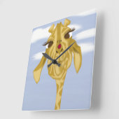 シャーベットと彼女の訪問者 スクエア壁時計 (傾斜)