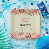 シャーベットカラーフローラ卒業パーティー紙プレート ペーパープレート (パーティー)