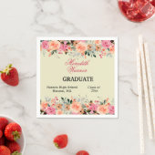 シャーベットカラーフローラ卒業パーティー スタンダードカクテルナプキン (インサイチュ)