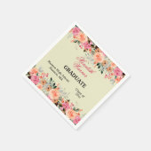 シャーベットカラーフローラ卒業パーティー スタンダードカクテルナプキン (角)