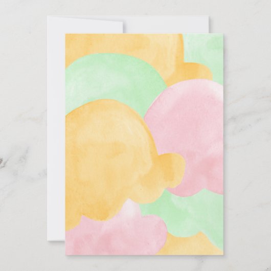 シャーベットスコップドアップアイスクリームブライダルシャワー 招待状 (裏面)