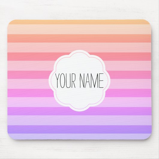 シャーベットレインボードリーム名前をカスタムする マウスパッド (正面)