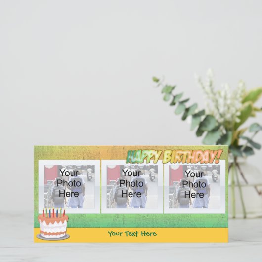 シャーベットレインボーハッピーアザ付きフォトカード (スタンド正面)