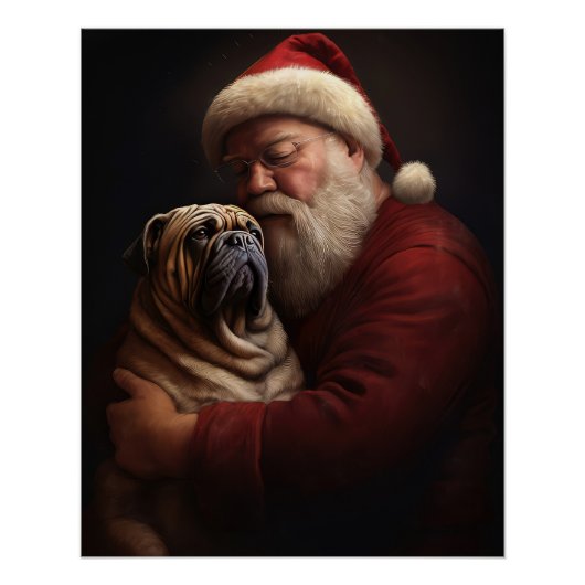 シャーペイとサンタクロースのクリスマス ポスター (正面)