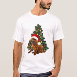シャーペイのクリスマス犬、シャーペイのXmas犬 Tシャツ