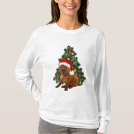 シャーペイのクリスマス犬、Xmas シャーペイの犬 Tシャツ