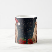 シャーペイボックスドッグと雪とクリスマス コーヒーマグカップ (中央)