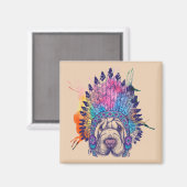 シャーペイ先住民アメリカインディアン長 マグネット (正面/裏面)