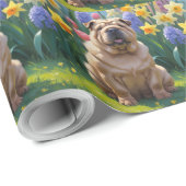 シャーペイ犬 春の花の絵 ラッピングペーパー (ロールコーナー)
