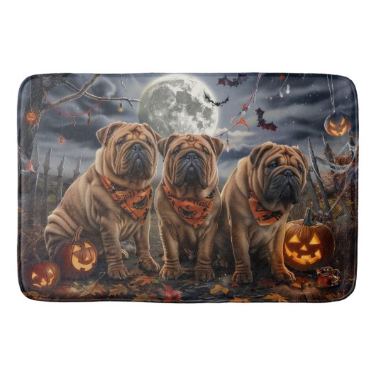 シャーペイ ハロウィン スプーキー バスマット (正面)