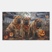 シャーペイ ハロウィーン スプーキー 長方形シール (正面)