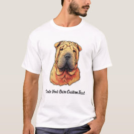 シャーペイ 犬 オリジナル テキスト Tシャツ