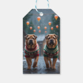 シャーペイ 犬 クリスマス スノー 冬のイベント ギフトタグ (裏面)