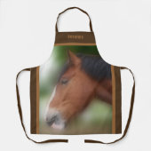 シャーホース荷車を引く顔パーソナライズされた エプロン (正面)