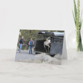 シャーマンがトレーラーから飛び降りる折り畳まれたノートカード ノートカード (正面)