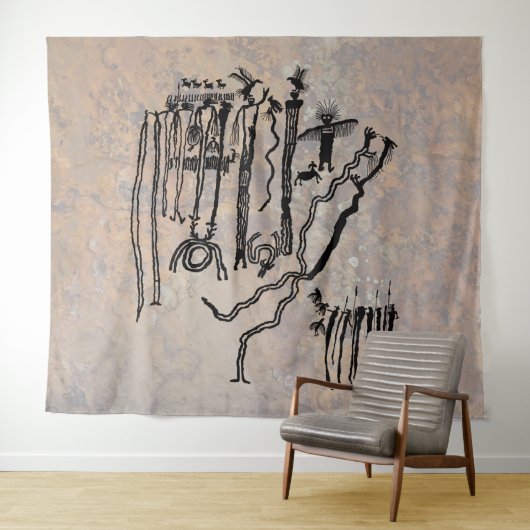 シャーマンとスピリッツ – バックホルンWash Utah タペストリー (インサイチュ(横))