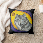 シャーマンの治療のオオカミ クッション (ブランケット)