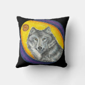 シャーマンの治療のオオカミ クッション (裏面)