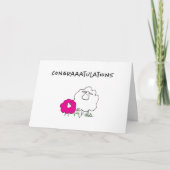 シャーマンザヒツジ（ピンク）新生児グリーティングカード カード (正面)