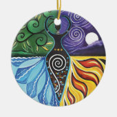 シャーマンドラムの女神のウィッチー異教のシー セラミックオーナメント (正面)