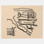 シャーマンパネル フリースブランケット (正面(横))