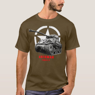 シャーマンフィレフリーフューリー軍隊タンク第2次世界大戦 Tシャツ