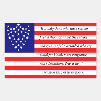 シャーマン将軍の戦闘旗のシール（長方形） 長方形シール