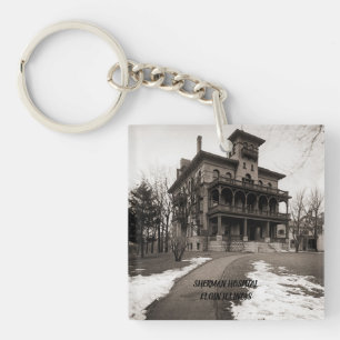 シャーマン病院エルギンイリノイ1890ヴィンテージ キーホルダー