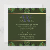 シャーマン スピリット ネイチャー グリーン モノグラム 婚約 招待状 (裏面)