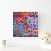 シャーマン·ハンター·サンの儀式「フイコール」 スクエア壁時計 (ホーム)