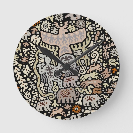 シャーマン·ペヨテの儀式 ラウンド壁時計 (正面)
