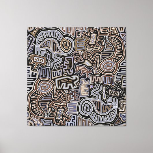 シャーマン・ペヨーテ・ヘビの祭祀霊 キャンバスプリント (正面)